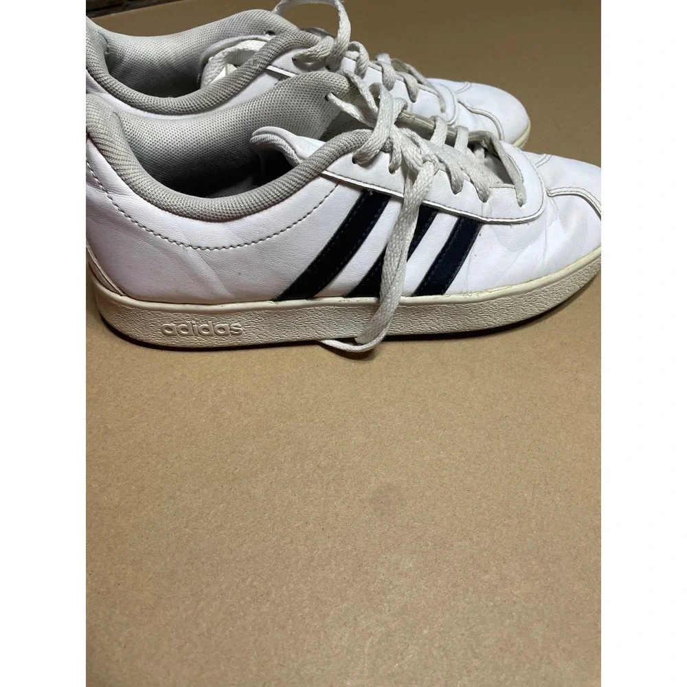 Adidas VL Court 2.0 White Black Low Top Sneakers‎ DB1831 Mens 5 Womens 6.5